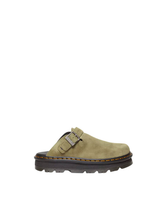 Dr Martens Zebzag Suede Casual Slingback Platform Mules | Muted Olive | STW