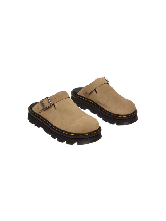 Dr Martens Zebzag Suede Casual Slingback Platform Mules | Brown | STW