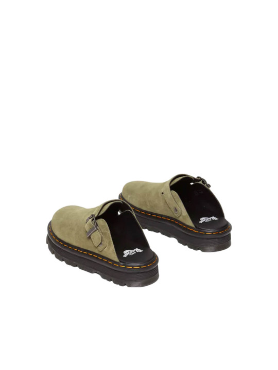 Dr Martens Zebzag Suede Casual Slingback Platform Mules | Muted Olive | STW