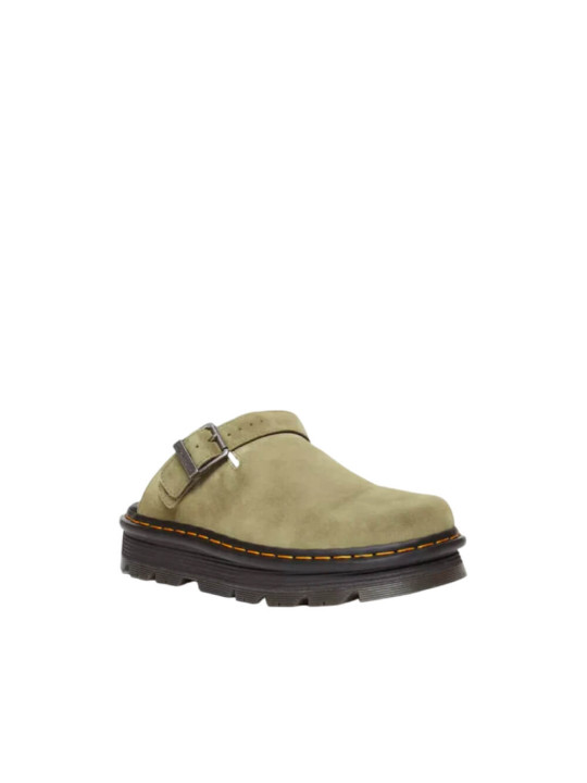 Dr Martens Zebzag Suede Casual Slingback Platform Mules | Muted Olive | STW