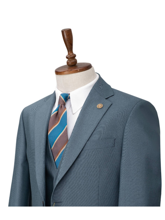 Bilbao Two Button Three Piece Premium Suit | Medium Grey