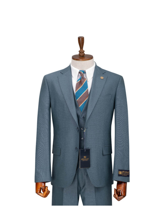 Bilbao Two Button Three Piece Premium Suit | Medium Grey