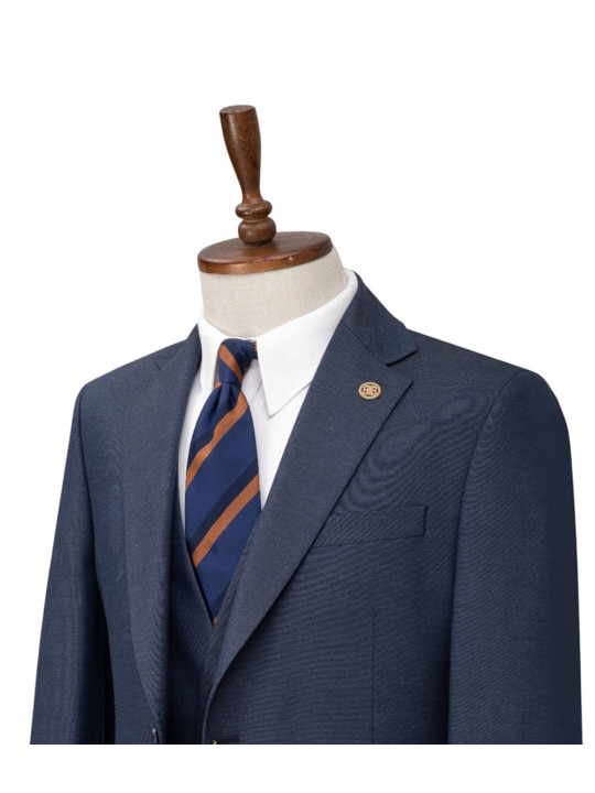 Bilbao Two Button Three Piece Premium Suit | Steel Blue