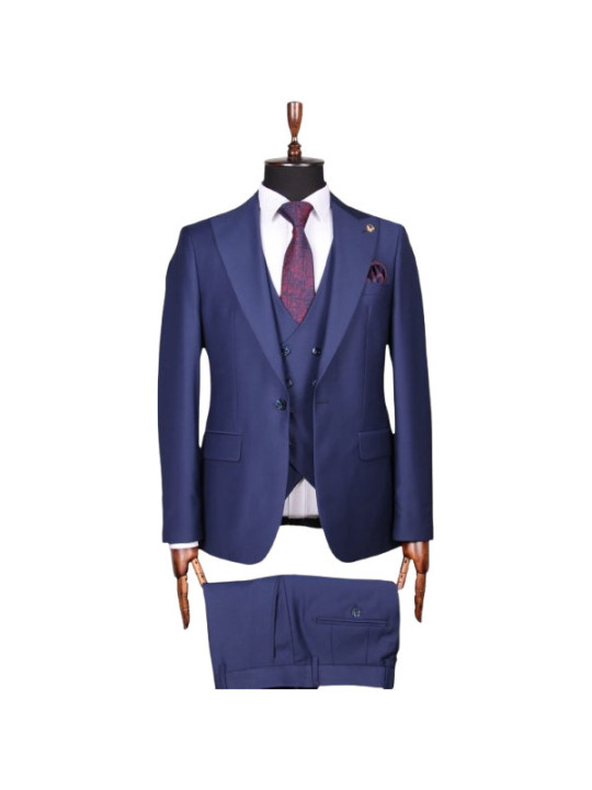 Mario Casa Made in Italy Classic Three Piece Suit | Blue