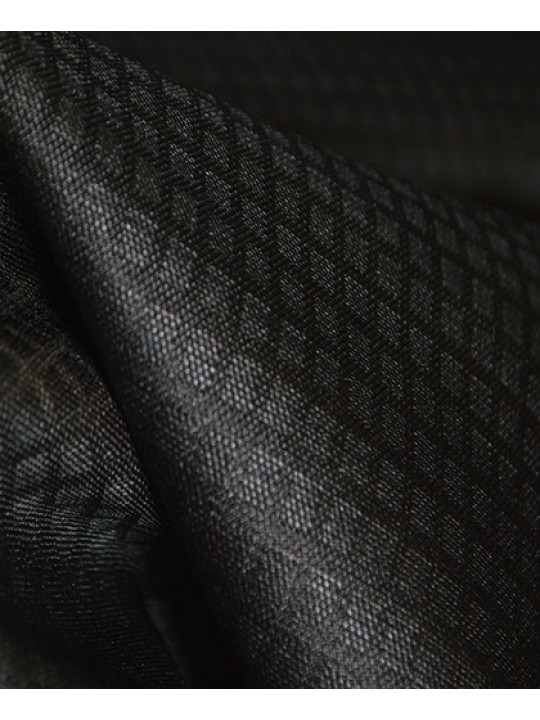 NEW GREY WOOL WITH SMALL CHECK DESIGN  (1 Yard)