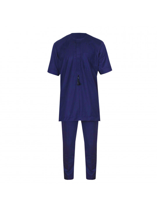 Shop Premium 3 Quarter Striped Senator Style Native wear set - Navy Blue