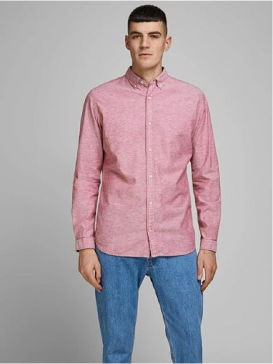 Jack & Jones Men's JESUMMER SHIRT LS S21 STS Shirts | Pink