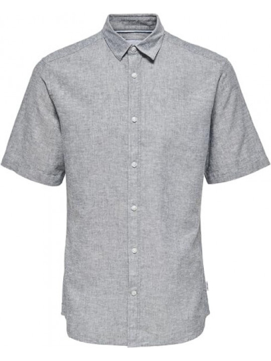 Only & Sons Men's Onscaiden SS Linen Shirt | Grey