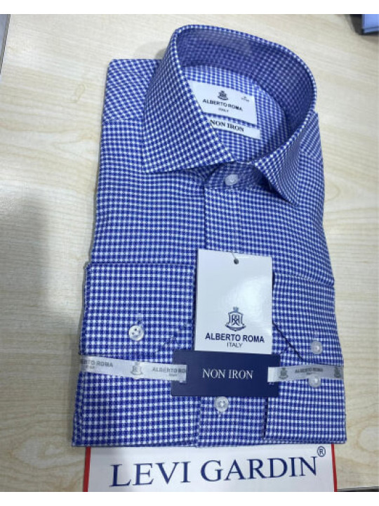 Alberto Roma Checked LS Shirt | Blue 