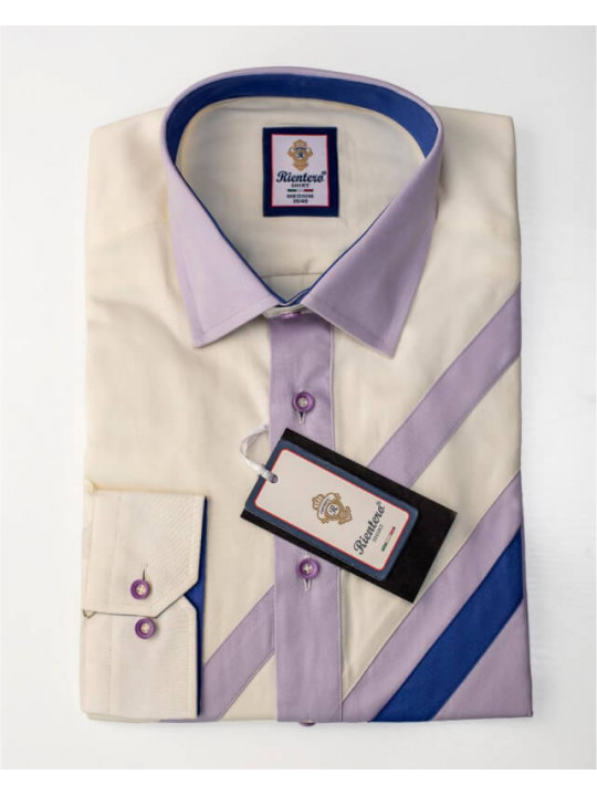 Rientero Italy LS Shirt | Cream Purple