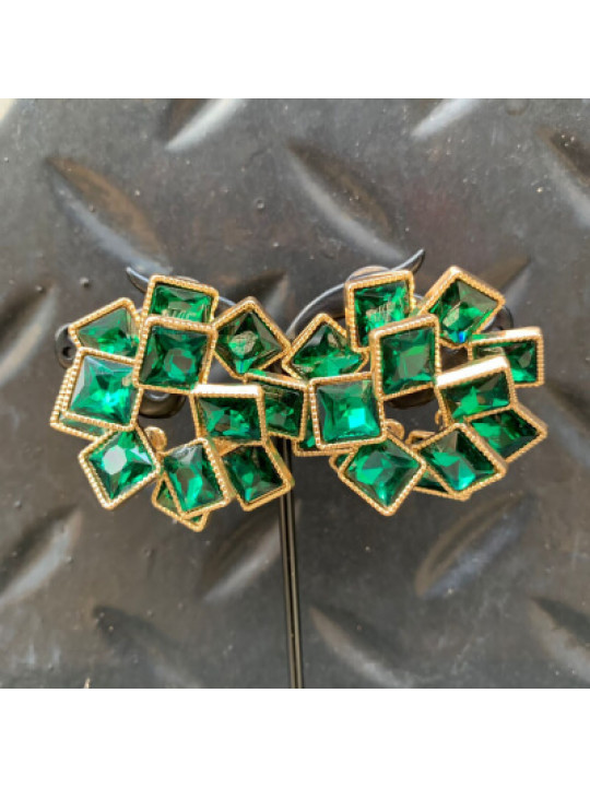  Sparkling Geometric Crystal Rhinestones Stud Earrings