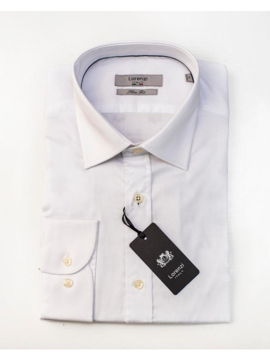 Lorenzi Italy Plain White LS Shirt