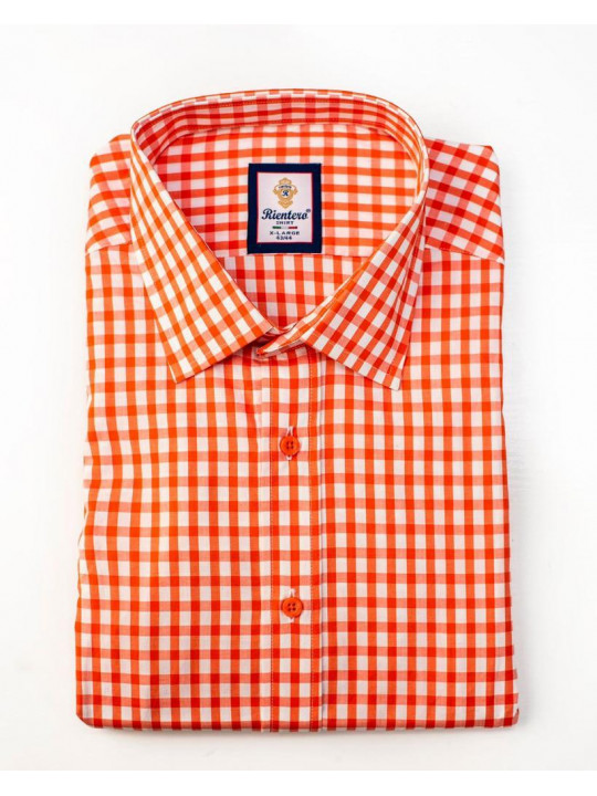 Rientero Italy  Orange Checked SS Shirt