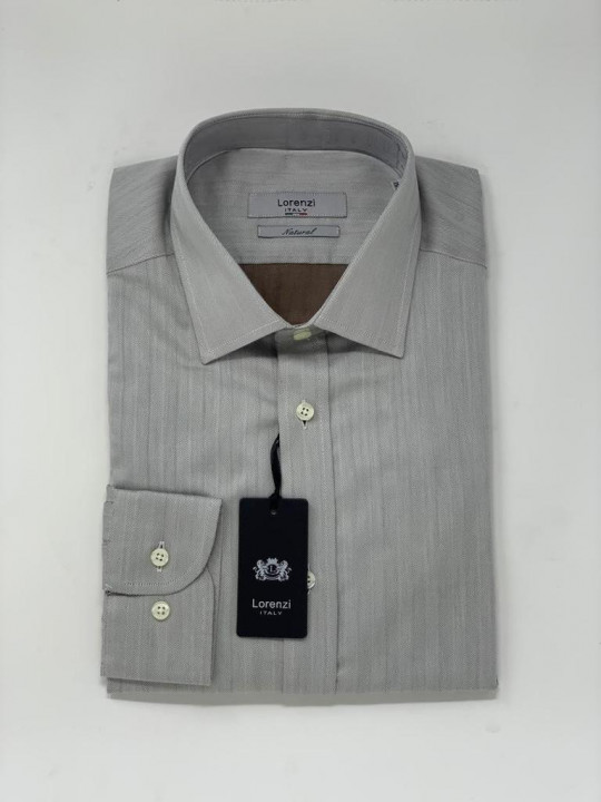 Lorenzi Italy Minimal Lined Grey LS Shirt