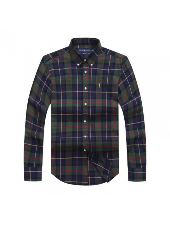 Polo Ralph Lauren Check Oxford LS Shirt | Green & Blue