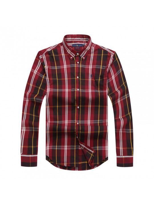 Polo Ralph Lauren Check Oxford LS Shirt | Red & Brown