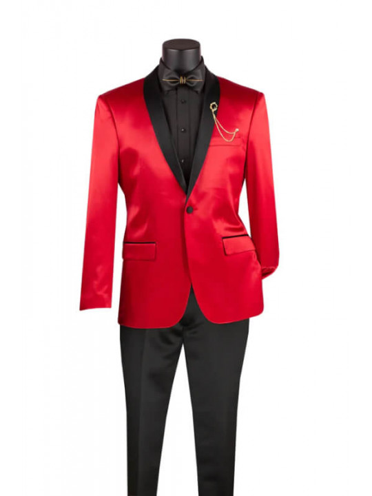 New Men's Single Button Blazer | Red