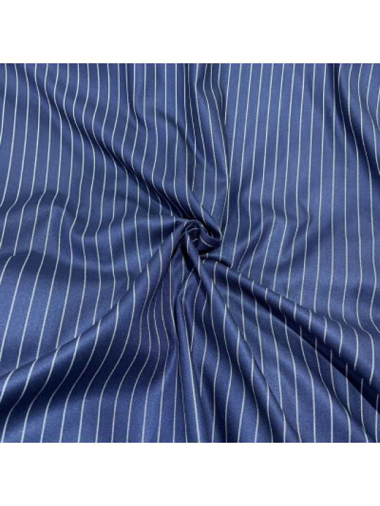 Striped Irish Wool Cashmere Material  (1 Yard) | Delft Blue
