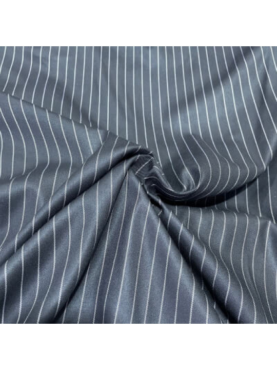 Striped Irish Wool Cashmere Material  | Payne's Gray