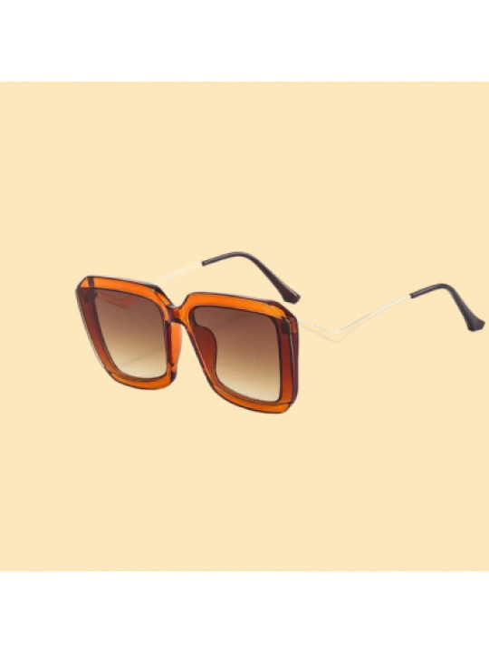 Women M335 Square Metal Fashion Sunglasses - Orange