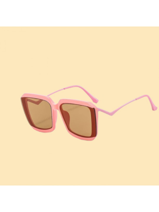 M335 Square Metal Fashion Sunglasses - Pink
