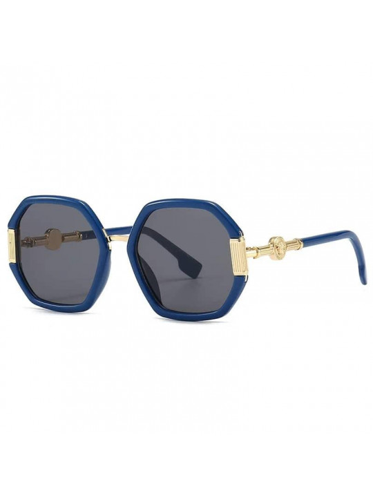 New Vintage Polygon Oversized Sunglasses - Blue