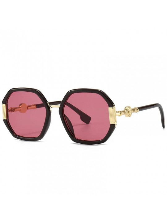 New Women Vintage Polygon Oversized Sunglasses - Pink