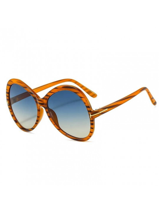 Stripe Oversized Oval Sunglasses For Women