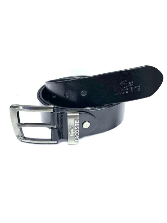 New High Quality Leather Lacoste Belt | Black