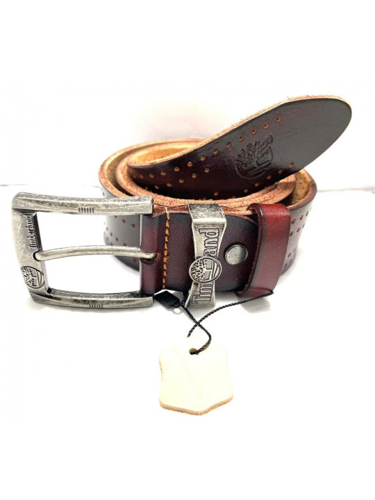 New High Quality Leather Timberland Bordeaux Belt | Brown