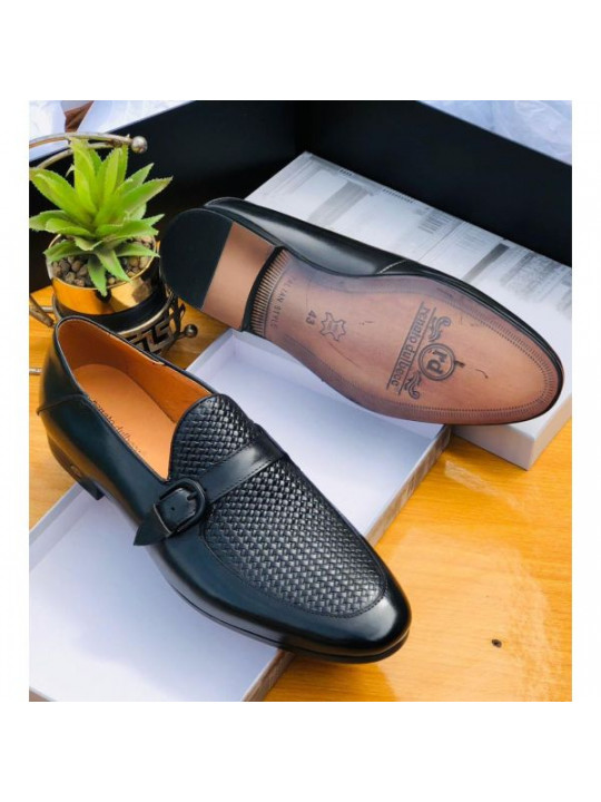 Renato Dulbecc Croc Pattern Shoe - Black