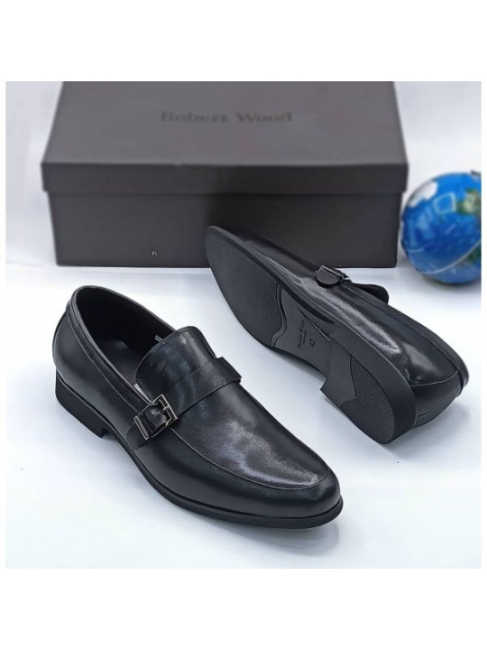 Robert Wood Strapped Luxury Shoe - Black