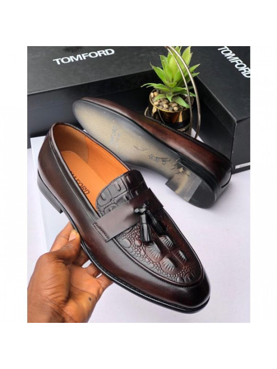Tom Ford Croc Men’s Shoe - Brown