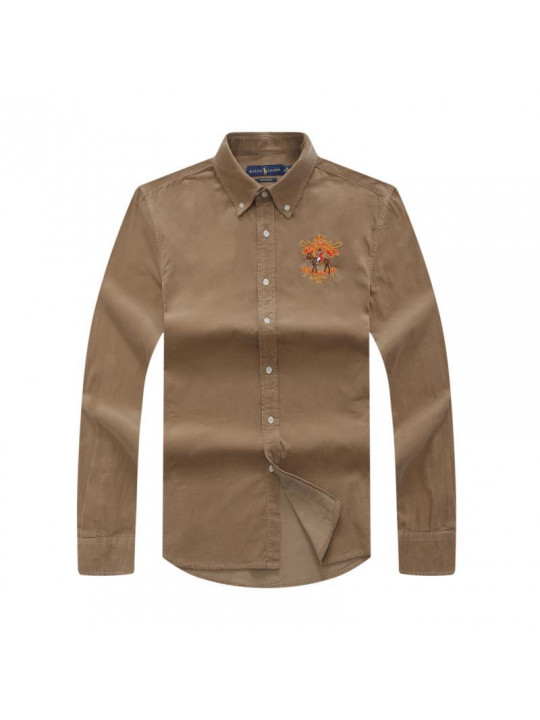 Polo Ralph Lauren Corduroy Shirt with Crested Emblem| Carton Brown