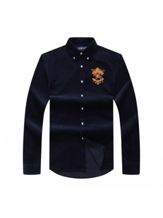 Polo Ralph Lauren Corduroy Shirt with Crested Emblem| Navyblue