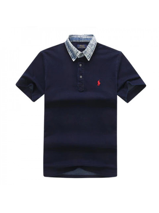 NEW RALPH LAUREN CUSTOM FIT SHORT SLEEVE POLO WITH RED SMALL PONY CREST | BLACK & WHITE