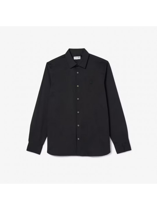 New Lacoste Plain LS Shirt | Black