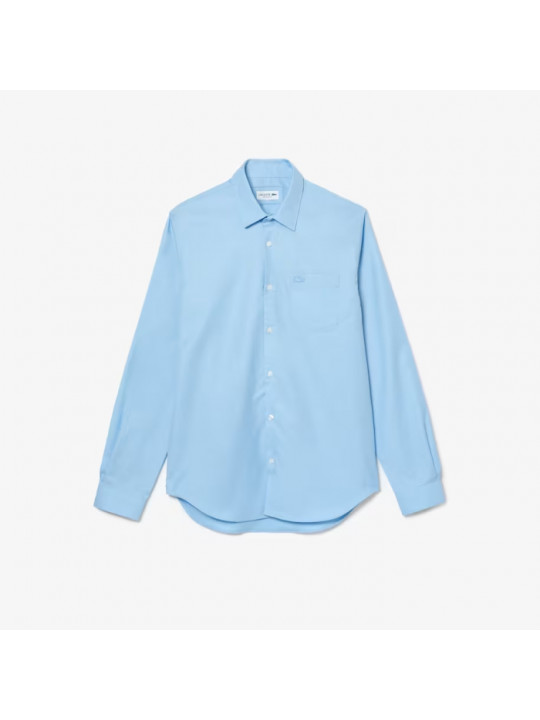 New Lacoste Plain Oxford Longsleeve Shirt | Blue
