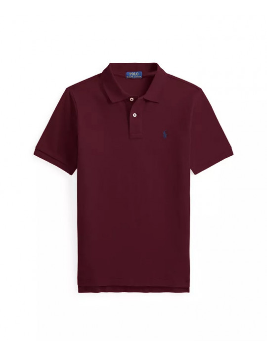 NEW RALPH LAUREN SHORT SLEEVE POLO WITH RED SMALL PONY CREST | RED
