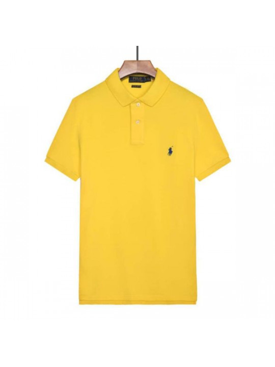 NEW RALPH LAUREN SHORT SLEEVE POLO WITH RED SMALL PONY CREST | YELLOW