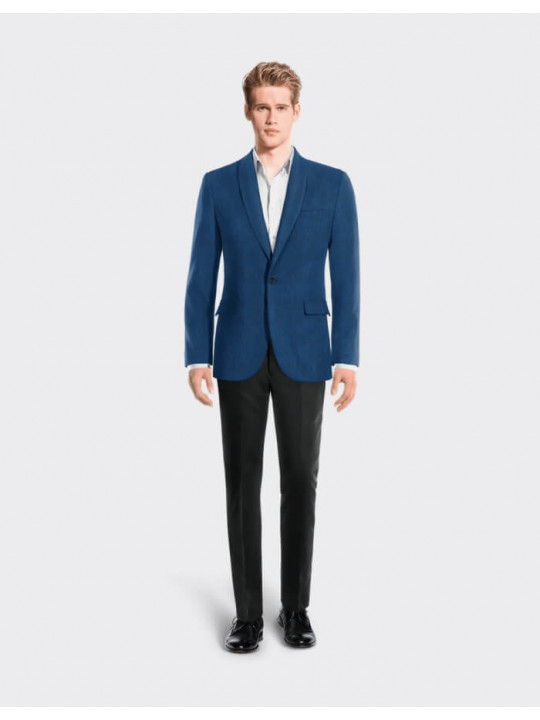 New Men's Single Button Blazer | Royal Blue