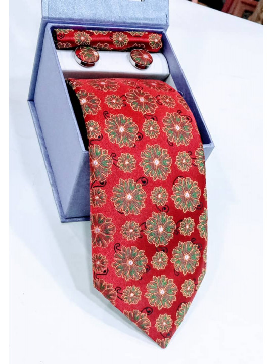  New Silk Tie with Matching Cufflinks | Madder