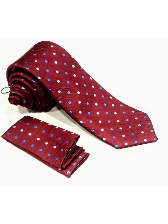  New Men Dotted Tie with Matching Pocket Square | Cordovan