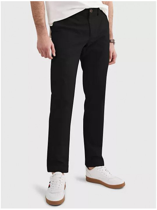 Men's Chinos Pants by TOMMY HILFIGER Smart Fit Stretch  details | BLACK