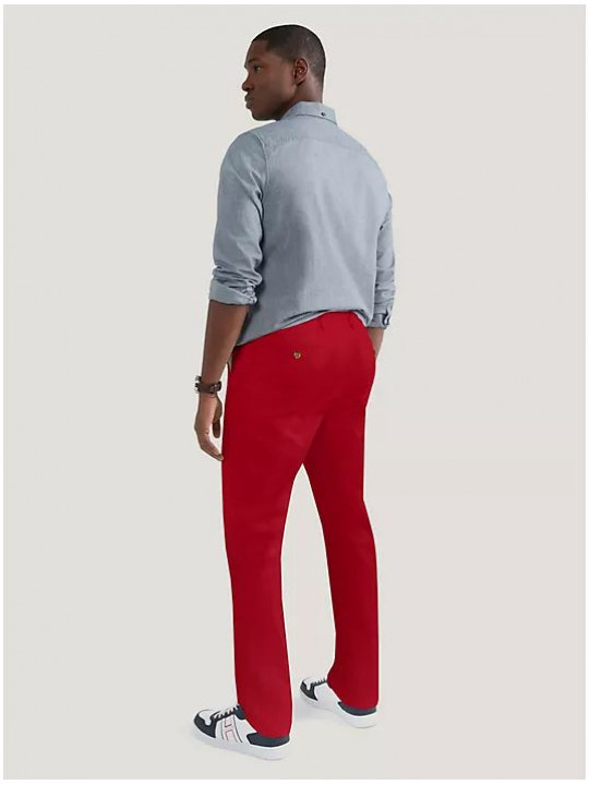 Men's Chinos Pants by TOMMY HILFIGER Smart Fit Stretch  details | RED