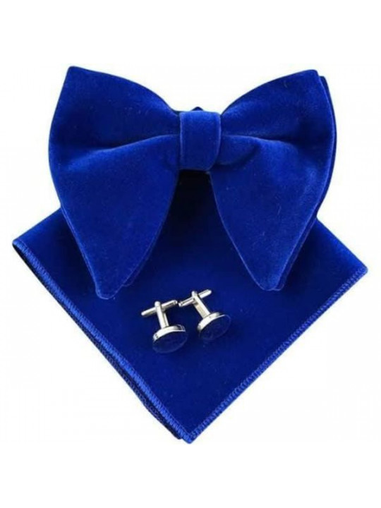 New Men Classic Bow Tie with Cufflinks | Blue