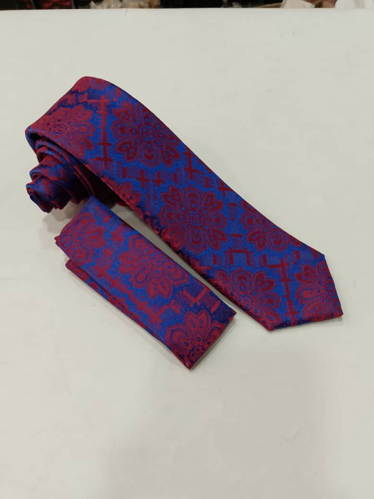 New Men Tie with Matching Pocket Square | Multicolor