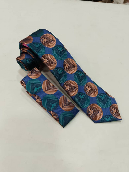 New Men Vintage Design Tie with Matching Pocket Square | Multicolor