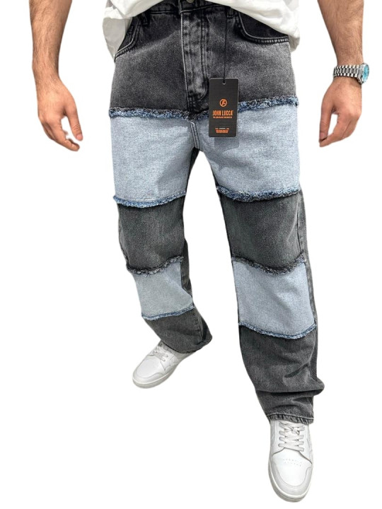 High Quality Male Double Styled Loose Fit Jeans | Grey | Blue