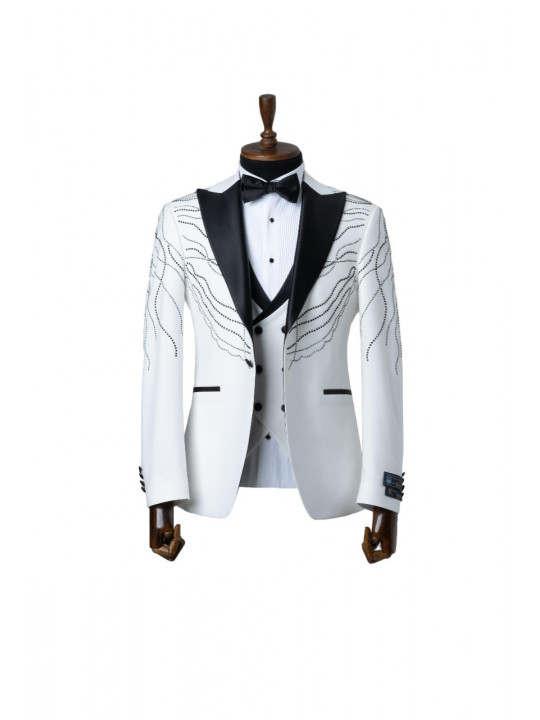 Men's Senzo Rivolli Full Two Piece Suits | White